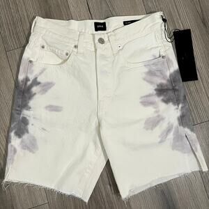 Edwin Womens Cai Jean Shorts 7" Cutoff - White Tie Dye Horizon - Size 25 - $168
